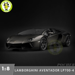 1/8 Pocher HK121 Lamborghini Aventador LP700-4 Roadster Nero Nemesis Diecast Scale Kit Gifts For Friends Family