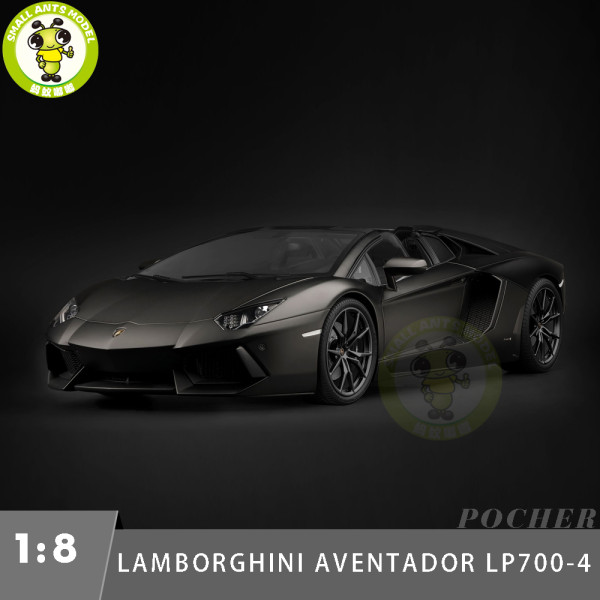 1/8 Pocher HK121 Lamborghini Aventador LP700-4 Roadster Nero Nemesis Diecast Scale Kit Gifts For Friends Family