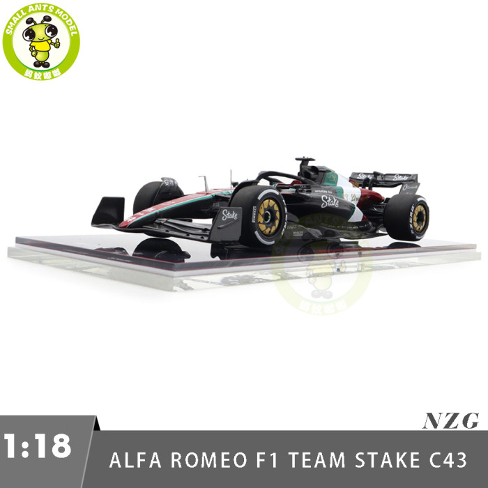 1/18 NZG Alfa Romeo F1 C43 Sauber Valtteri Bottas Zhou Guanyu Kiloworks Diecast Model Toys Car Gifts For Friends Father