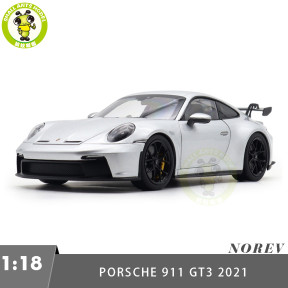 1/18 Porsche 911 992 GT3 2021 Norev 187313 Silver Diecast Model Toys Car Gifts For Father Friends