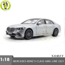 1/18 Mercedes Benz S600 S CLASS W223 AMG Line 2021 Norev 183805 Silver Diecast Model Toy Car Gifts For Friends Father