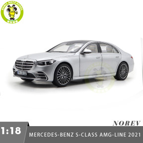1/18 Mercedes Benz S600 S CLASS W223 AMG Line 2021 Norev 183805 Silver Diecast Model Toy Car Gifts For Friends Father