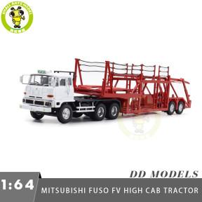 1/64 Mitsubishi Fuso FV High Cab Tractor Truck Trailer DD Models Diecast Model Toys Car Gifts For Father Friends