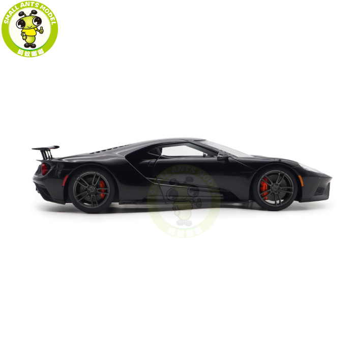 1/18 FORD GT 2017 Shadow Black / Orange Stripes Autoart 72945 Model Toy Car Gifts For Father Friends