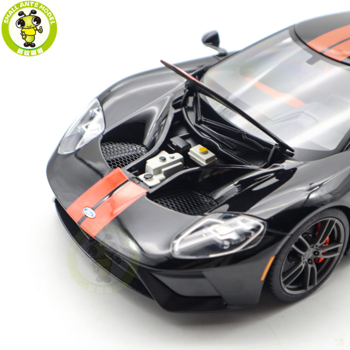 1/18 FORD GT 2017 Shadow Black / Orange Stripes Autoart 72945 Model Toy Car Gifts For Father Friends