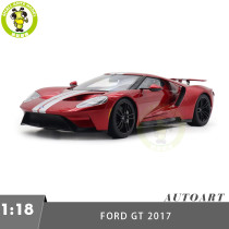 1/18 FORD GT 2017 Liquid Red / Silver Stripes Autoart 72943 Model Toy Car Gifts For Father Friends