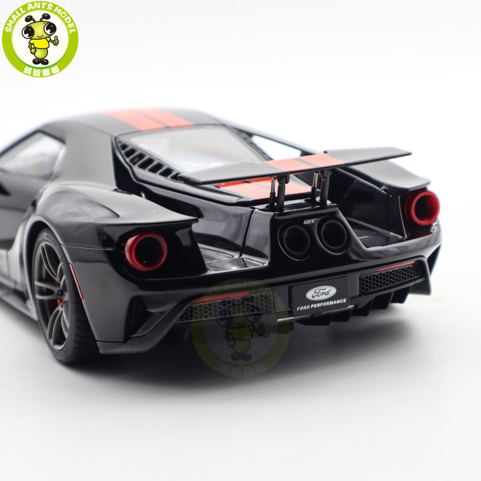 1/18 FORD GT 2017 Shadow Black / Orange Stripes Autoart 72945 Model Toy Car Gifts For Father Friends