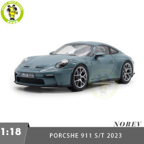 1/18 Porsche 911 S/T 2023 Norev 187470 Meissen Blue Diecast Model Toys Car Gifts For Father Friends