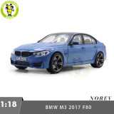 1/18 BMW M3 Competition 2017 Norev 183255 Marina Blue Diecast Model Car Toys Gifts For Adults Friends Father