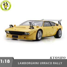 1/18 Lamborghini Urraco Rally 1974 KYOSHO 08445GY Yellow Diecast Model Toy Cars Gifts For Father Friends