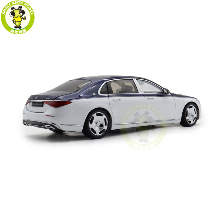 1/18 Mercedes Maybach S Class S680 2021 Almost Real 820126 Nautical Blue / Diamond White Diecast Model Toy Car Gifts For Friends Father