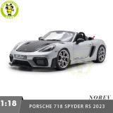 1/18 Porsche 718 Spyder RS 2023 Weissach Pack Norev 187270 GT Silver Diecast Model Toys Car Gifts For Father Friends