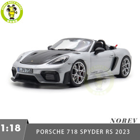 1/18 Porsche 718 Spyder RS 2023 Weissach Pack Norev 187270 GT Silver Diecast Model Toys Car Gifts For Father Friends