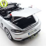 1/18 Porsche 718 Spyder RS 2023 Weissach Pack Norev 187270 GT Silver Diecast Model Toys Car Gifts For Father Friends