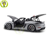 1/18 Porsche 718 Spyder RS 2023 Weissach Pack Norev 187270 GT Silver Diecast Model Toys Car Gifts For Father Friends