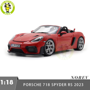 1/18 Porsche 718 Spyder RS 2023 Weissach Pack Norev 187271 Guards Red Diecast Model Toys Car Gifts For Father Friends
