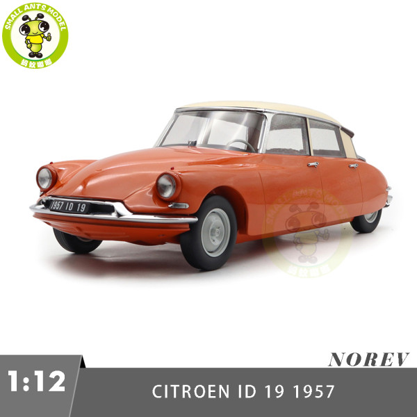 1/12 Norev 121580 Citroen DS 19 1957 Orange Cream Diecast Model Toy Car Gifts For Friends