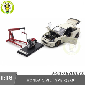 1/18 MOTORHELIX Honda CIVIC Type R EK9 MUGEN POWER Diecast Model Toy Car Gifts For Father Friends