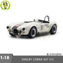 1/18 Ford Shelby Cobra 427S/C KYOSHO 08047EW White #91 Diecast Model Toy Cars Gifts For Father Friends