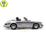 1/18 Porsche 964 911 Carrera 4 Targa 1990 Norev 187342 Polar Silver Diecast Model Toys Car Gifts For Friends Father