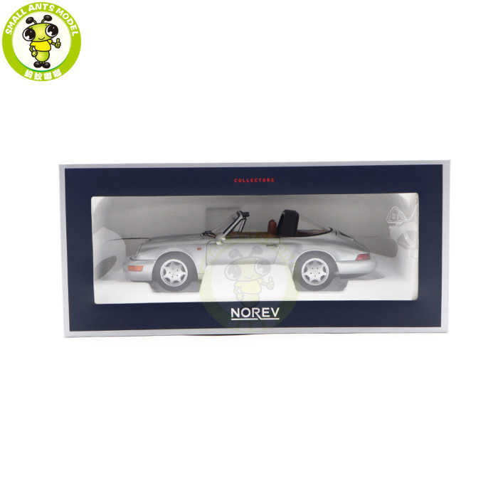 1/18 Porsche 964 911 Carrera 4 Targa 1990 Norev 187342 Polar Silver Diecast Model Toys Car Gifts For Friends Father