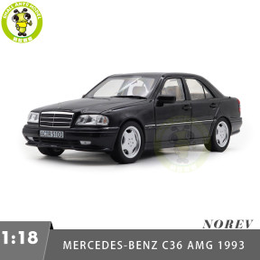 1/18 Mercedes-Benz C36 AMG 1993 Norev 183381 Black Metallic Diecast Model Toys Car Gifts For Father Friends