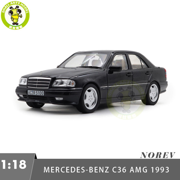 1/18 Mercedes-Benz C36 AMG 1993 Norev 183381 Black Metallic Diecast Model Toys Car Gifts For Father Friends