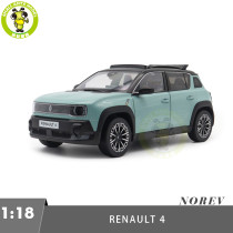1/18 Renault 4 E-Tech 100% Electric 2025 Norev 185520 France Green Diecast Model Toy Car Gifts For Father Friends