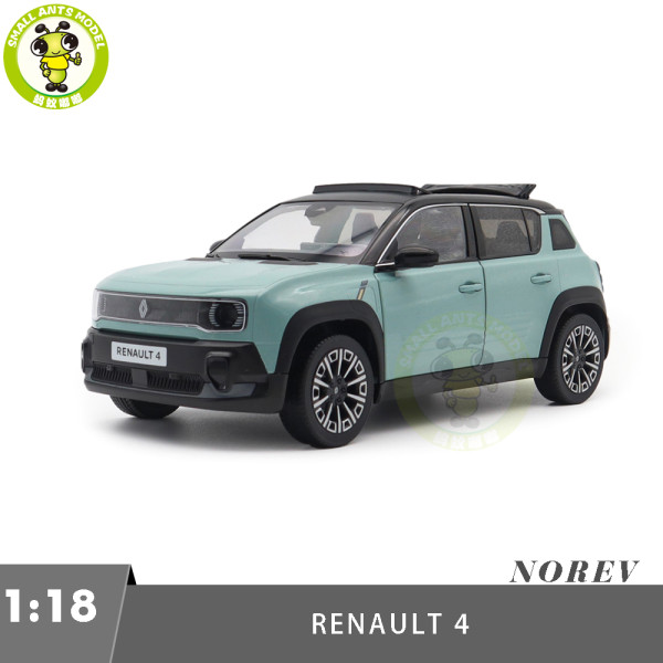 1/18 Renault 4 E-Tech 100% Electric 2025 Norev 185520 France Green Diecast Model Toy Car Gifts For Father Friends