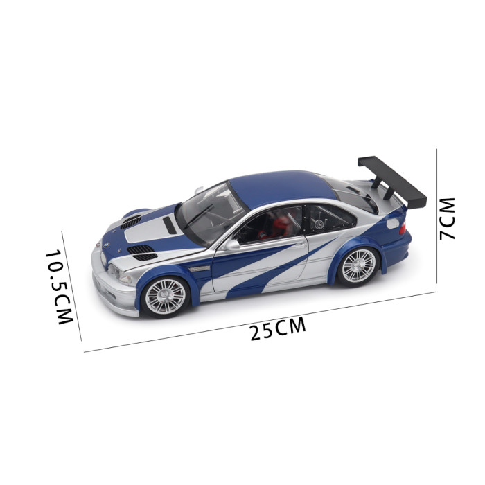 1/18 BMW M3 GTR GT R E46 Need For Speed NFS 9 IX Diecast Model Toys Car Boys Girls Gifts