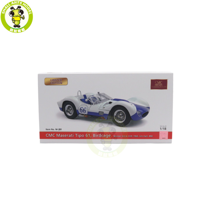 1/18 CMC M-281 Maserati Tipo 61 Birdcage Winner SCCA CDR 1960 Jim Hall Diecast Model Toy Car Gifts For Friends