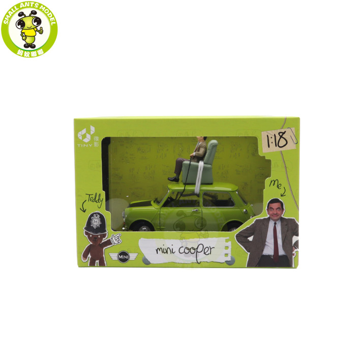 1/18 TINY BMW MINI Cooper Mr Bean Diecast Model Car Toys Kids Gifts