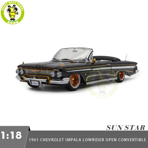 1/18 SUNSTAR Chevrolet 1961 IMPALA Lowrider Open Convertible Diecast Model Toy Car Gifts For Father Friends