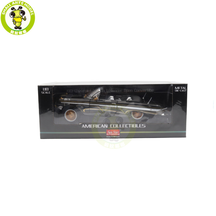 1/18 SUNSTAR Chevrolet 1961 IMPALA Lowrider Open Convertible Diecast Model Toy Car Gifts For Father Friends
