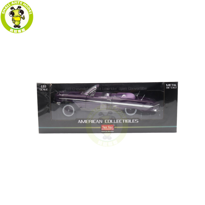 1/18 SUNSTAR Chevrolet 1961 IMPALA Lowrider Open Convertible Diecast Model Toy Car Gifts For Father Friends