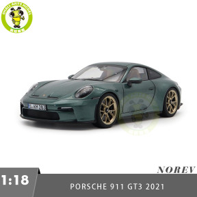 1/18 Porsche 911 GT3 Touring 2021 Norev 187382 Malachite Green Metallic Diecast Model Toys Car Gifts For Husband Boyfriend Father