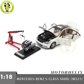 1/18 Motorhelix Mercedes Benz S600L S600 S CLASS W221 Diecast Model Toy Car Gifts For Friends Father