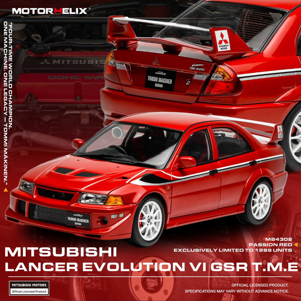 Pre-order 1/18 MOTORHELIX Mitsubishi Lancer Evolution EVO VI 6