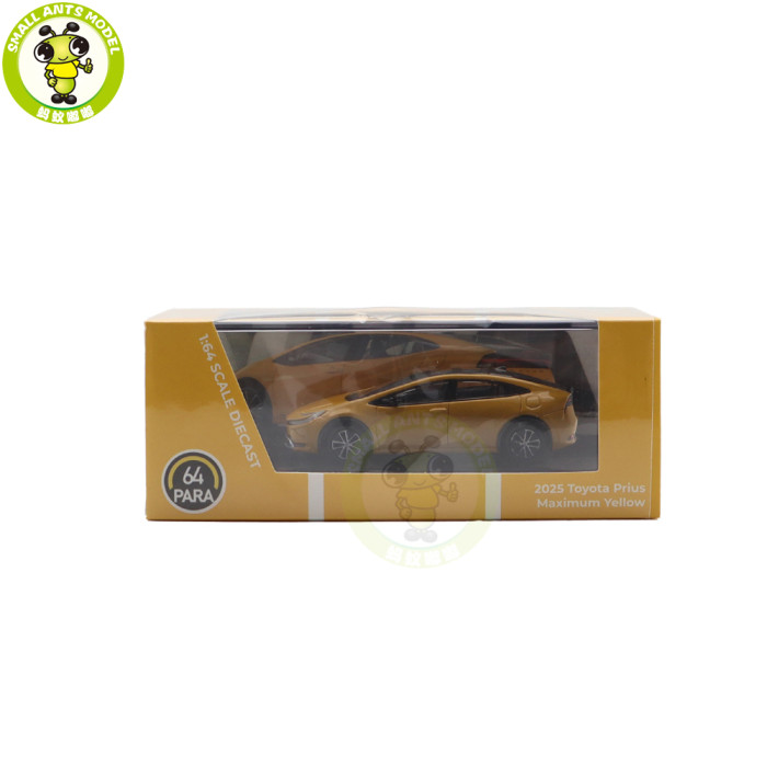 1/64 2025 Toyota Prius Maximum Yellow Paragon Diecast Model Toy Car Gifts For Friends Father
