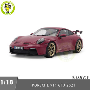 1/18 Porsche 911 GT3 2021 Norev 187381 Sternrubin Neo Diecast Model Toys Car Gifts For Friends Father
