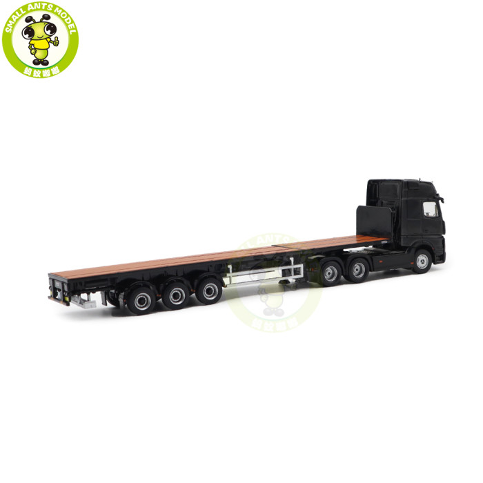 1/64 GCD Benz Actros Gigaspace 3-Axle 6×2 Sattelzugmaschine & Scalable Trailer Truck Diecast Model Toys Car Gifts For Father Friends