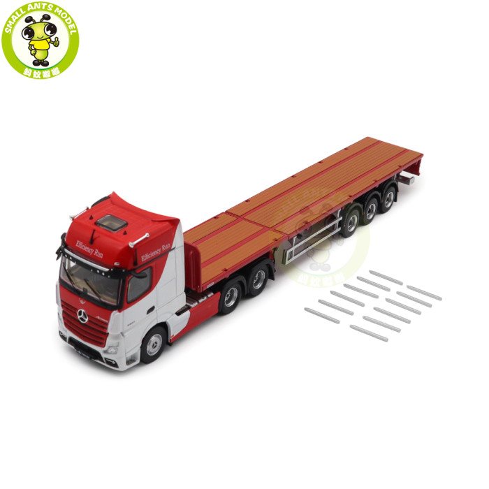 1/64 GCD Benz Actros Gigaspace 3-Axle 6×2 Sattelzugmaschine & Scalable Trailer Truck Diecast Model Toys Car Gifts For Father Friends
