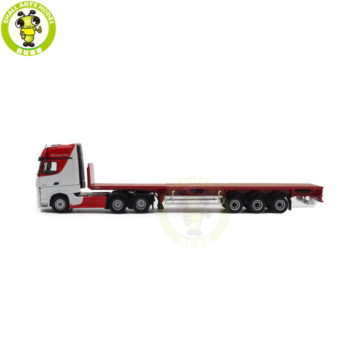 1/64 GCD Benz Actros Gigaspace 3-Axle 6×2 Sattelzugmaschine & Scalable Trailer Truck Diecast Model Toys Car Gifts For Father Friends