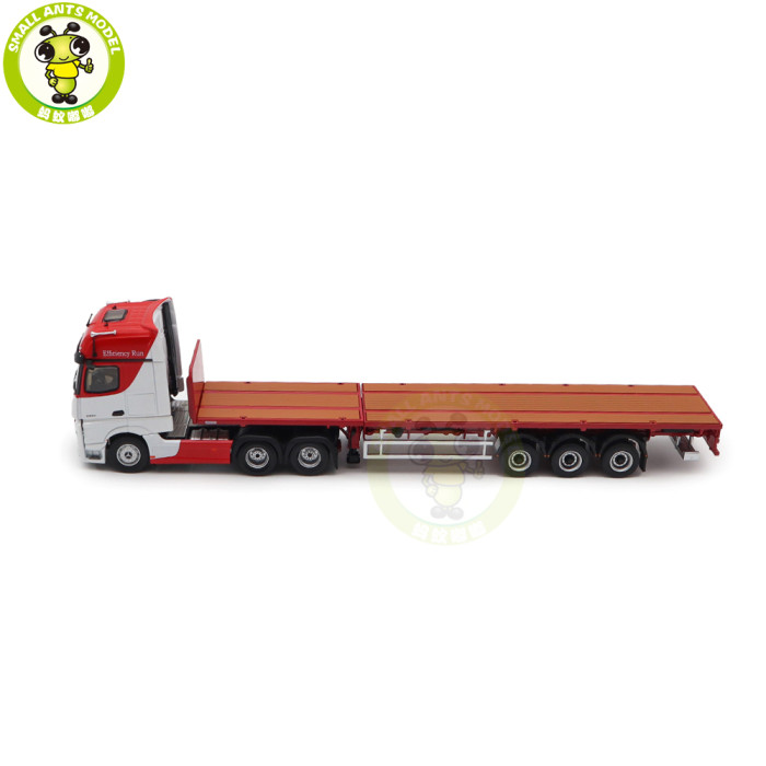 1/64 GCD Benz Actros Gigaspace 3-Axle 6×2 Sattelzugmaschine & Scalable Trailer Truck Diecast Model Toys Car Gifts For Father Friends