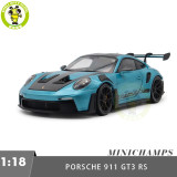 1/18 Minichamps Porsche 911 GT3 RS Ipanema Blue Metallic Diecast Model Toy Car Gifts For Friends