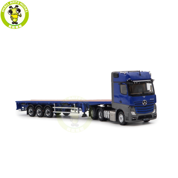 1/64 GCD Benz Actros Gigaspace 3-Axle 6×2 Sattelzugmaschine & Scalable Trailer Truck Diecast Model Toys Car Gifts For Father Friends