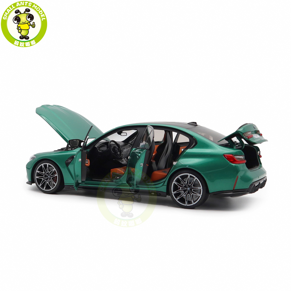 1/18 BMW M3 2020 G80 Green Metallic Diecast Model Toy Car Gifts