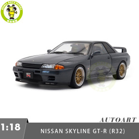 1/18 Nissan Skyline GT-R（R32）V-SPEC II Tuned Version Autoart 77417 Gun Grey Metallic Diecast Model Car Gifts For Friends Father