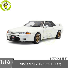 1/18 Nissan Skyline GT-R（R32）V-SPEC II Tuned Version Autoart 77416 Crystal White Diecast Model Car Gifts For Friends Father