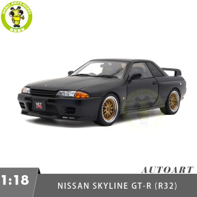1/18 Nissan Skyline GT-R（R32）V-SPEC II Tuned Version Autoart 77418 Matt Black Diecast Model Car Gifts For Friends Father